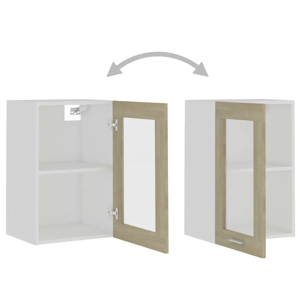 Mobile Pensile con Vetro “Lyon” Rovere Sonoma 40x31x60 cm 802508