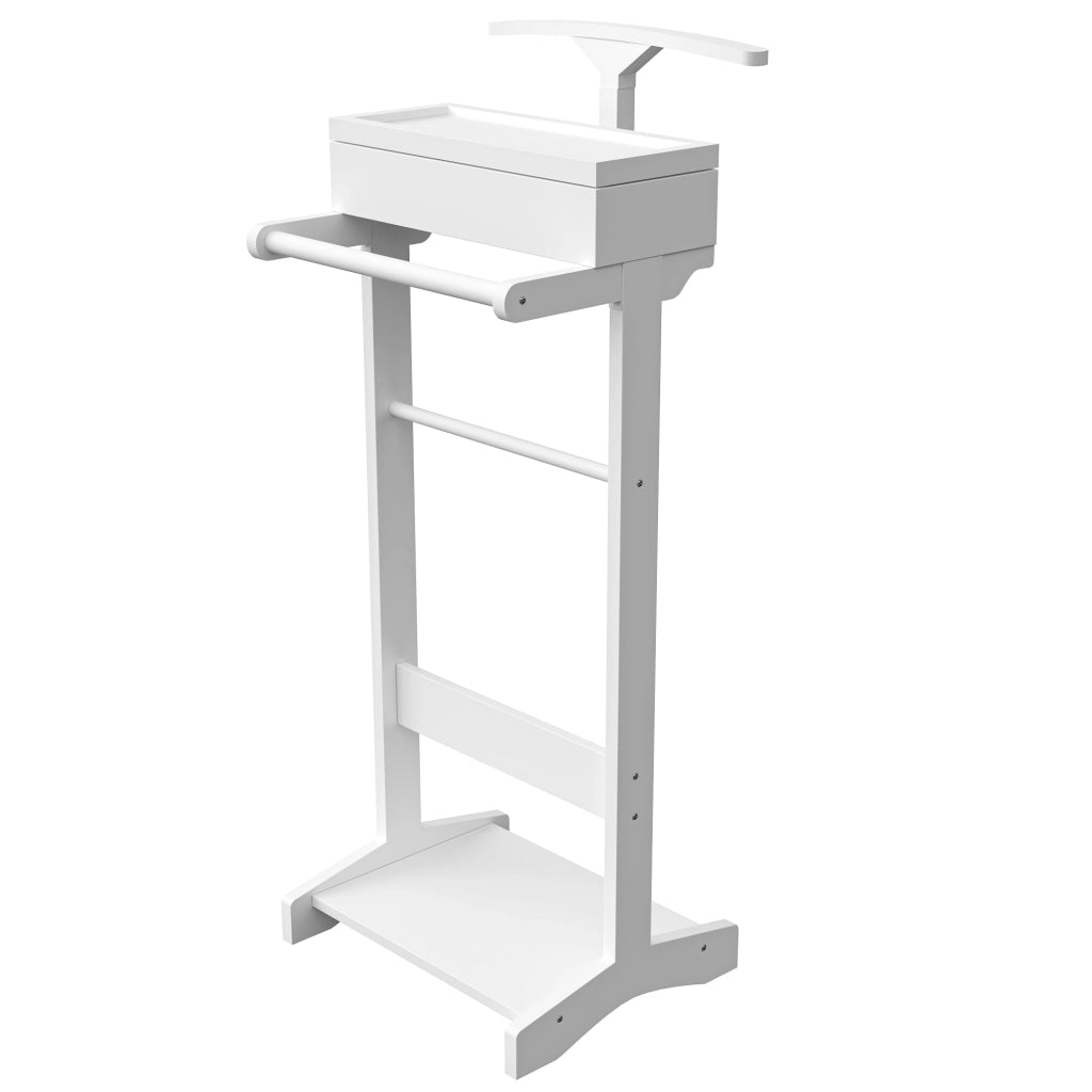 Appendiabiti verticale bianco con cassetto e organizer, struttura leggera in MDF