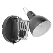 Lampada da parete applique estensibile metallo nero 33 cm orientabile industriale