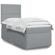 Giroletto a Molle con Materasso Grigio Chiaro 90x190 cm Tessuto