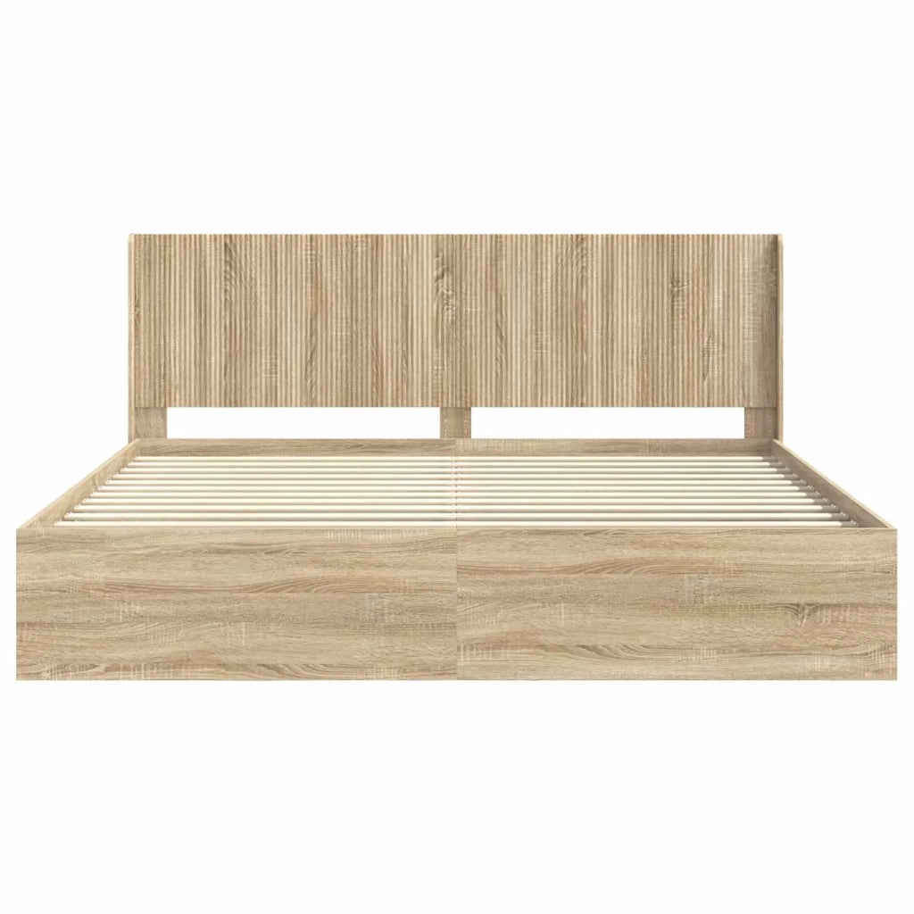 Struttura del letto con stoccaggio e testata Rovere Sonoma 3413823