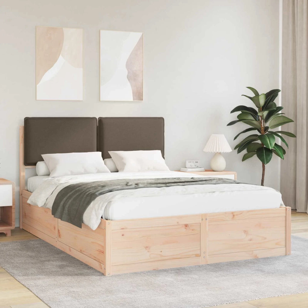 Letto con Testiera Rivestita Talpa 135 x 190 cm Pino massello 3398137
