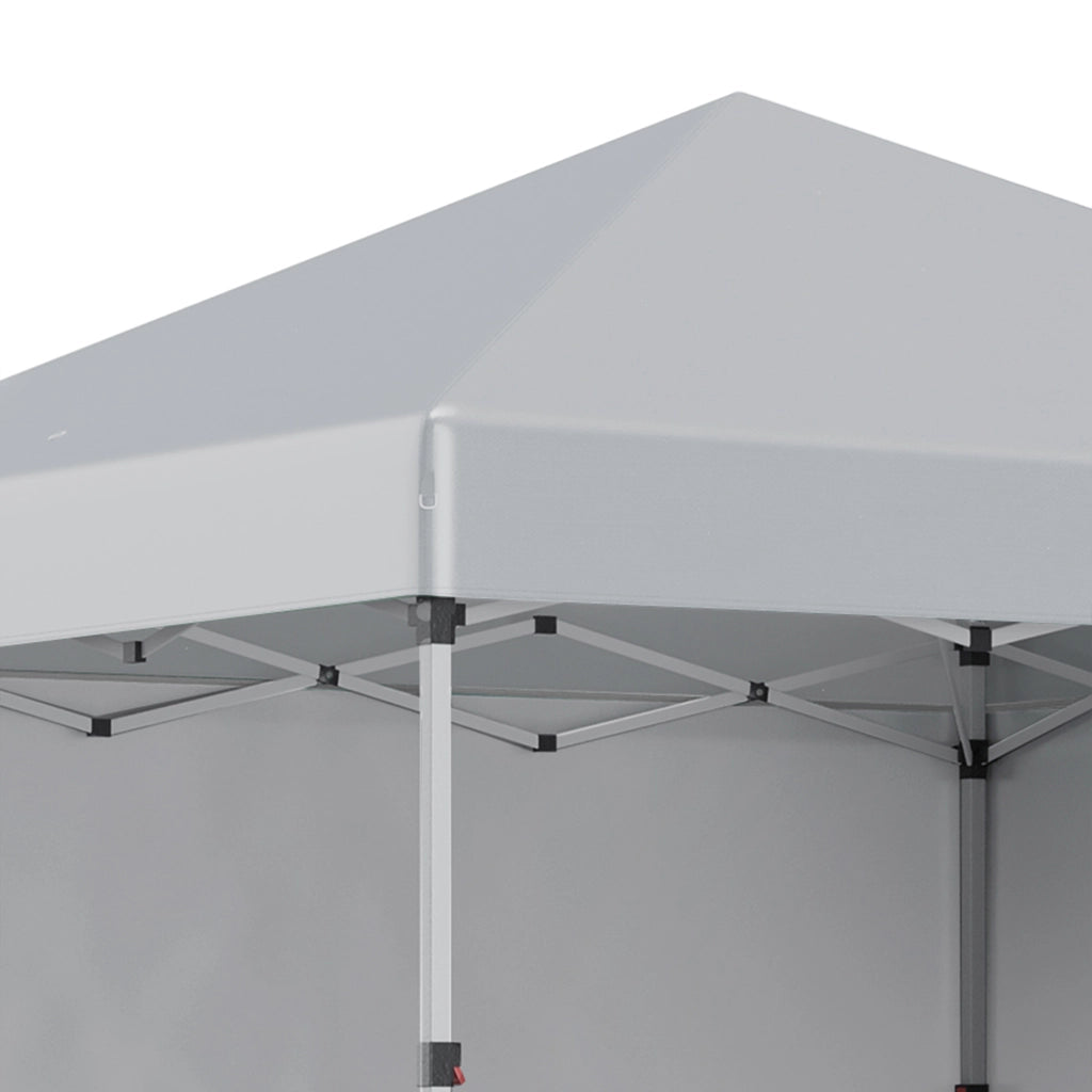 Gazebo; due pareti laterali; borsa da trasporto; struttura in acciaio; grigio chiaro; 3 x 3 x 2;7 m