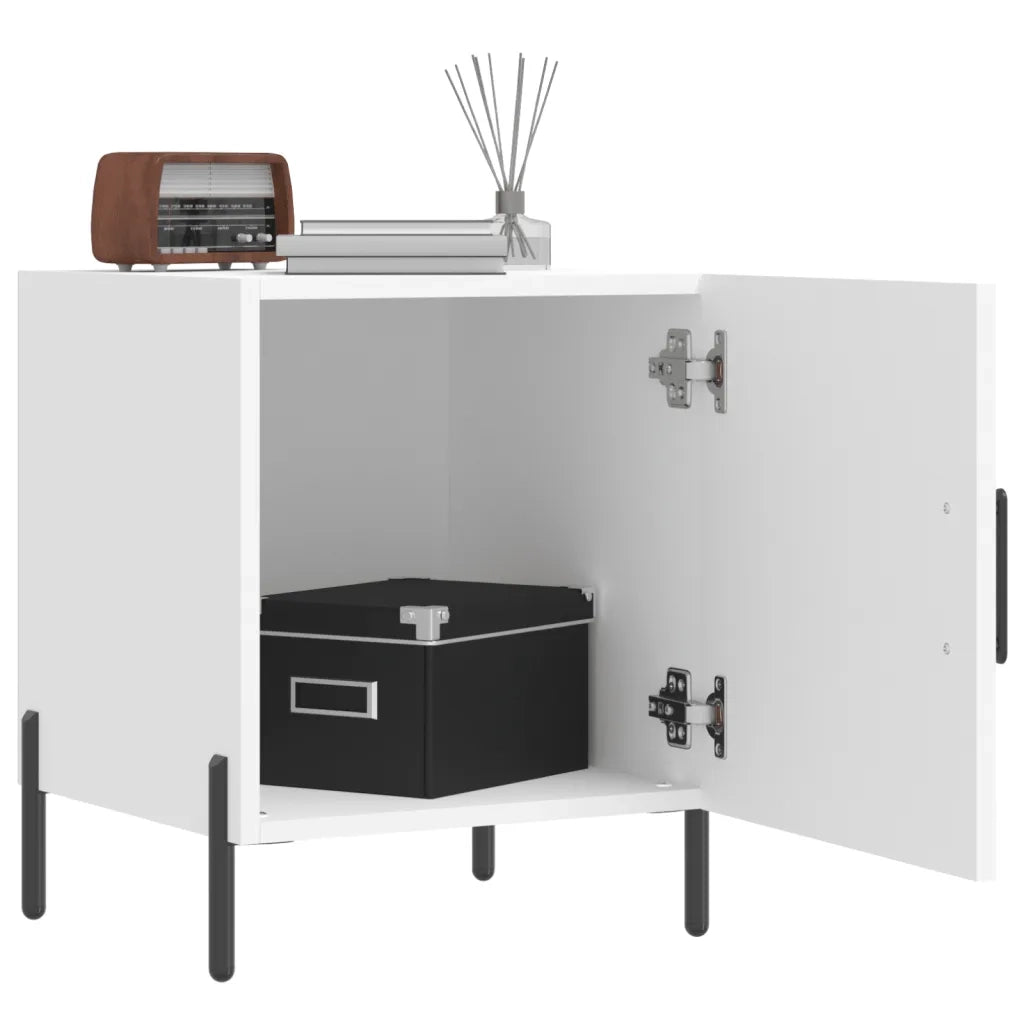 Comodini 2 pz Bianchi 40x40x50 cm in Legno Multistrato 827581
