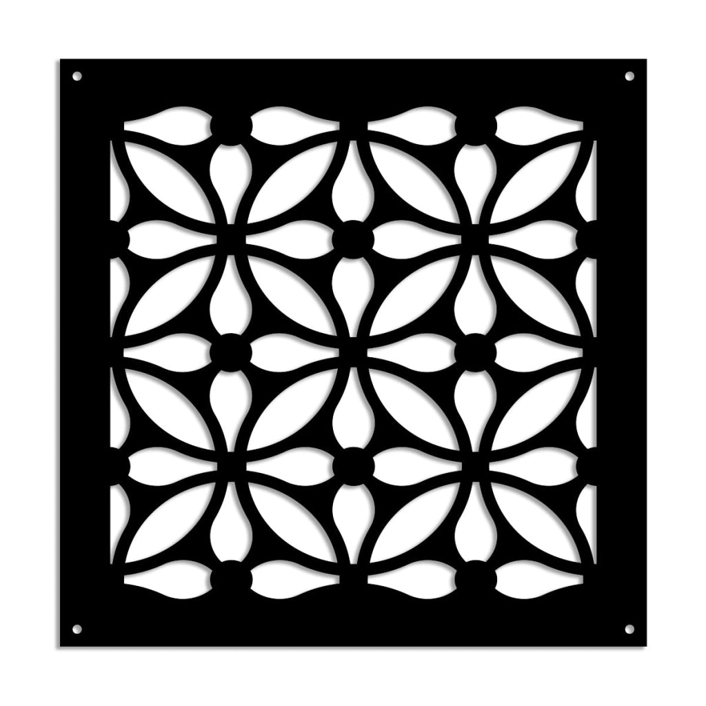 SAMURA - Pannello in PVC traforato - Parasole Misura: 48x48 cm, Colore: nero
