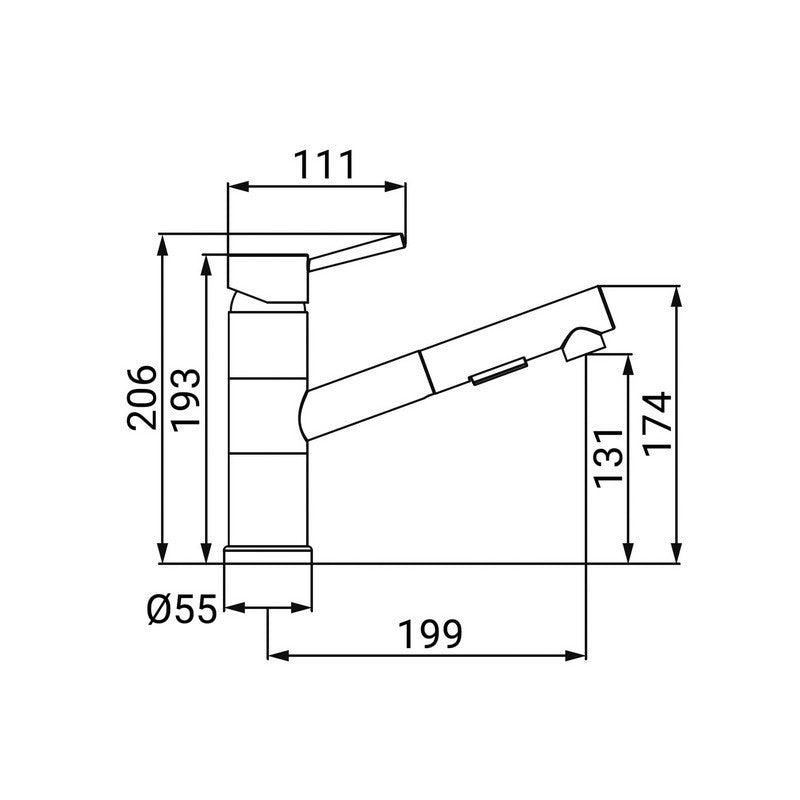 Miscelatore lavello con doccia estraibile - Serie Kansas