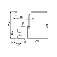Miscelatore lavello bocca alta girevole cromato - Serie Elite