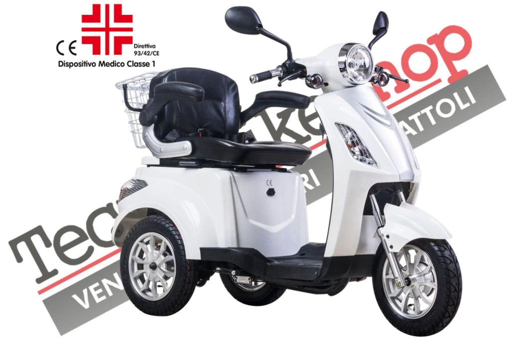 Scooter Z-TECH ZT-15-D "TRILUX PLUS" 3 RUOTE Differenziale per Disabili e Anziani -Bianco