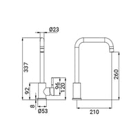 Miscelatore lavello bocca alta in acciaio spazzolato con risparmio acqua – Serie Brooklyn