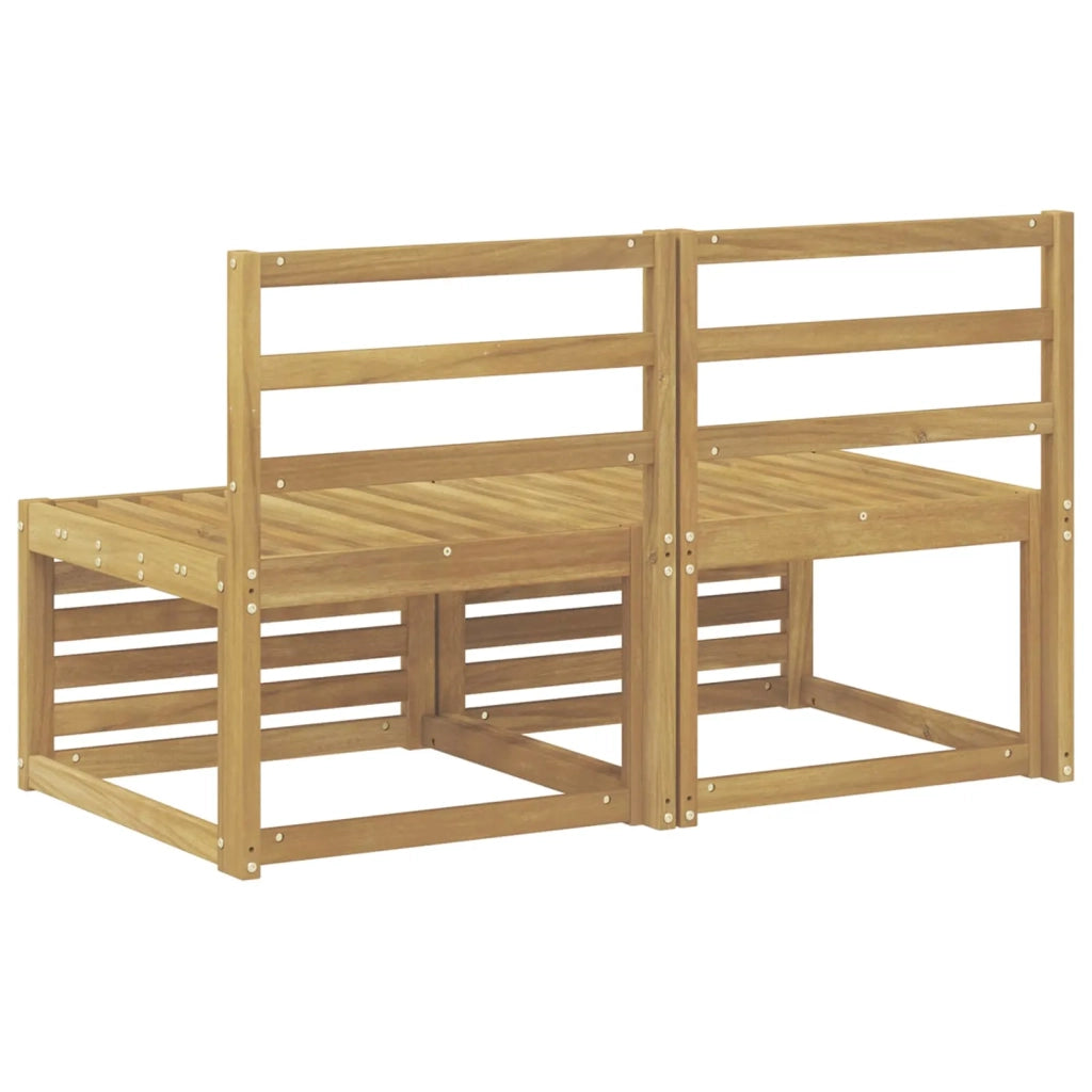 2 Pezzo Divano centrale per esterno-Divano modulare Legno di Acacia Massello 503174