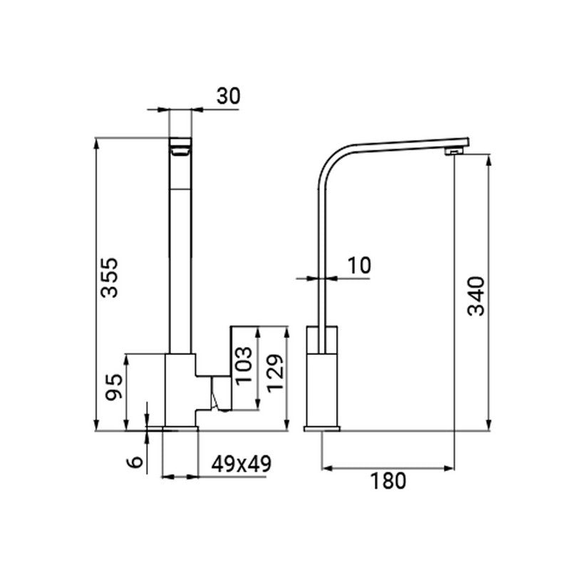 Rubinetto lavello bocca alta in acciaio spazzolato con risparmio acqua – Serie Manhattan