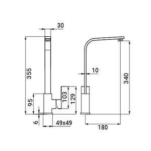 Rubinetto lavello bocca alta in acciaio spazzolato con risparmio acqua – Serie Manhattan