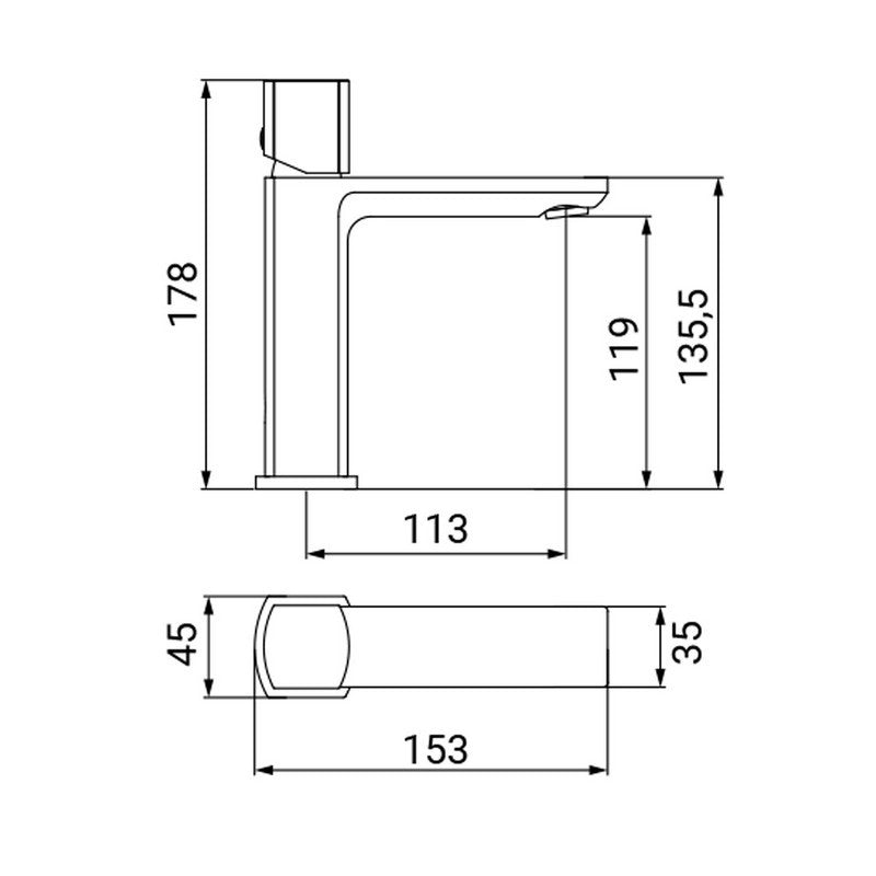 Miscelatore lavabo cromato - Serie Domus