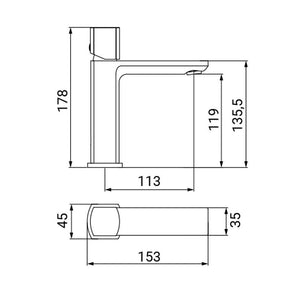 Miscelatore lavabo cromato - Serie Domus
