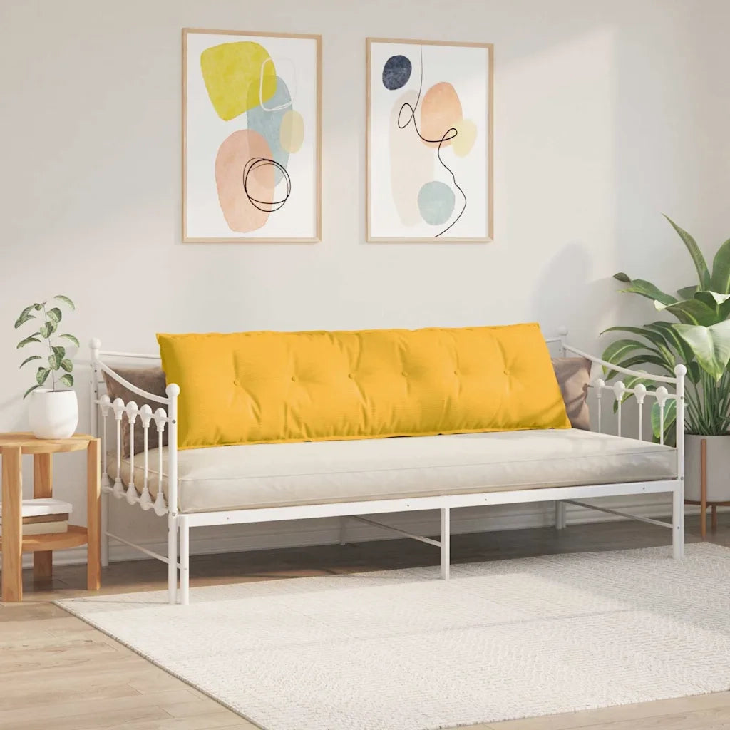 Cuscino per Schiena Giallo Chiaro 180 x 50 cm Tessuto in Cords
