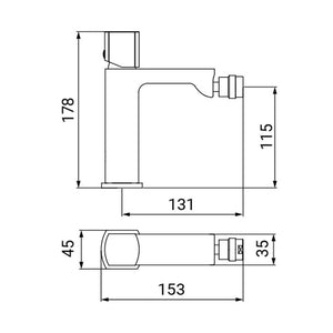 Miscelatore bidet cromato - Serie Domus