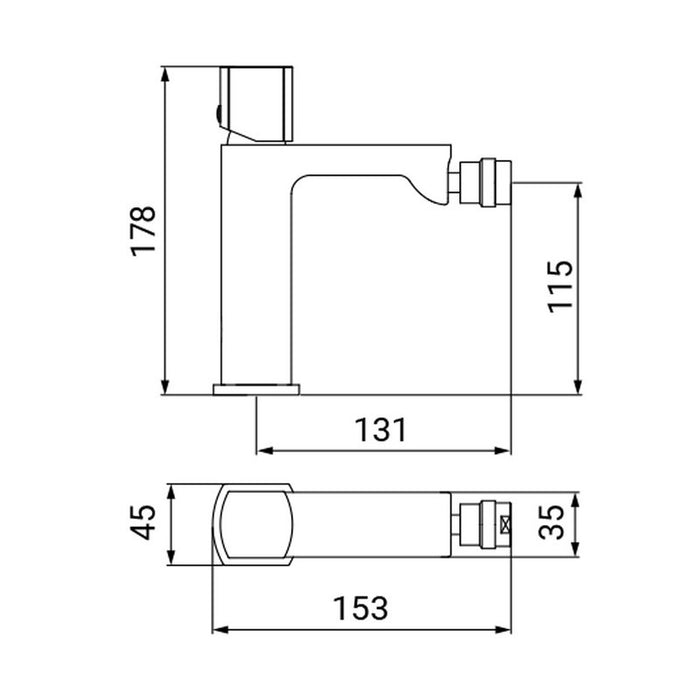 Miscelatore bidet cromato - Serie Domus