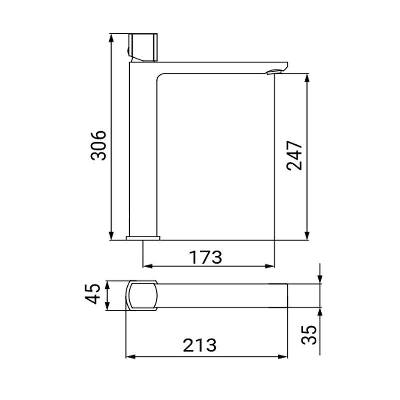 Miscelatore lavabo alto cromato - Serie Domus