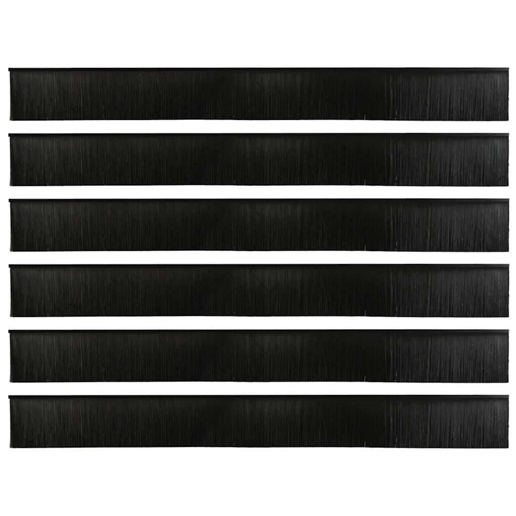 Spazzole per porte a vite 6 pcs Nero 100 cm Lega di alluminio 42019601