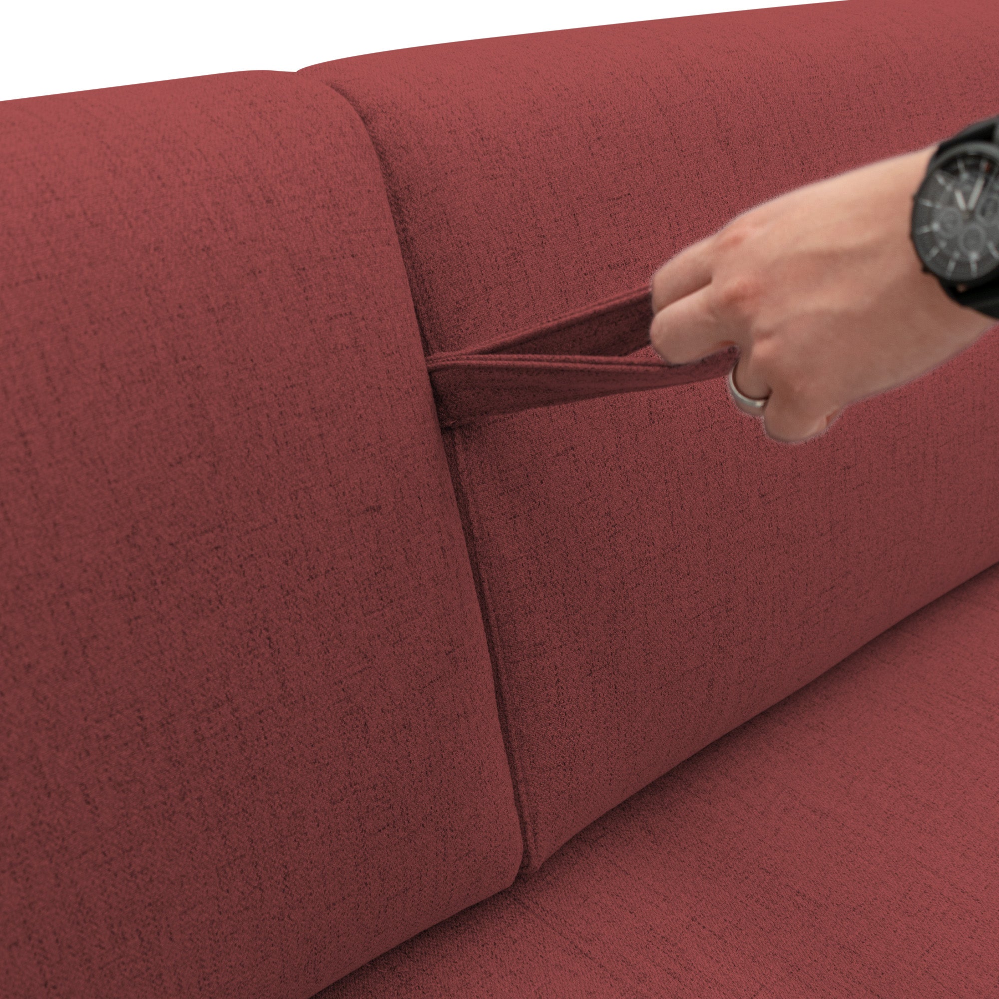 Duna Divano letto matrimoniale con materasso 20 cm in tessuto impermeabile T03 215 cm (mat. 160x197) rosso