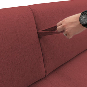 Duna Divano letto matrimoniale con materasso 20 cm in tessuto impermeabile T03 215 cm (mat. 160x197) rosso