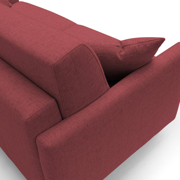Edgar Divano letto matrimoniale in tessuto felis impermeabile T03 160 cm (mat. 120x197) rosso