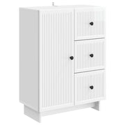 Credenza Bianco Lucido 66 x 34,5 x 90 cm Legno ingegnerizzato