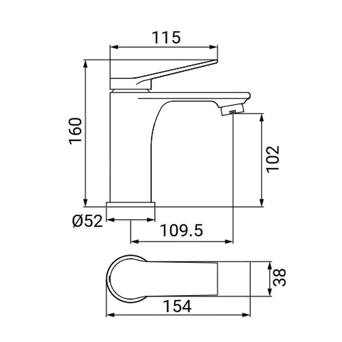 Miscelatore lavabo cromato - Serie Surf