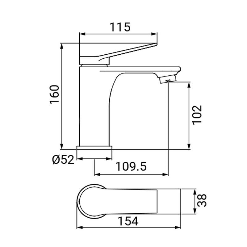 Miscelatore lavabo cromato - Serie Surf