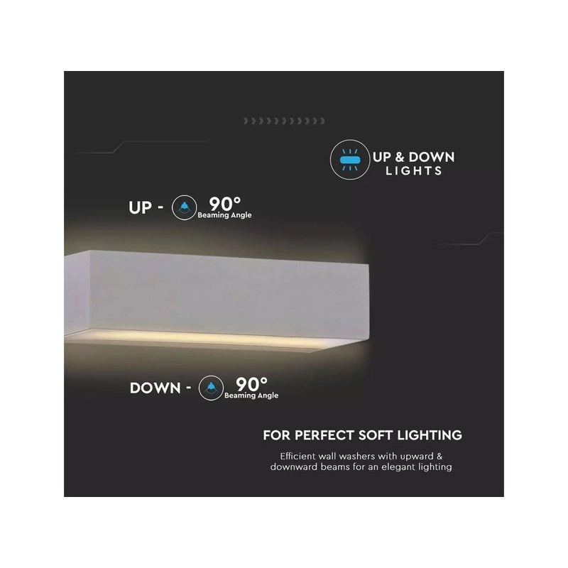 Applique Lampada LED da Muro Rettangolare 12W Doppio Fascio Luminoso Colore Grigio 3000K IP65 SKU-218242