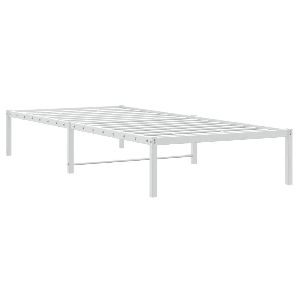 Letto singolo | Letto per adulti | Giroletto in Metallo Bianco 90x200 cm