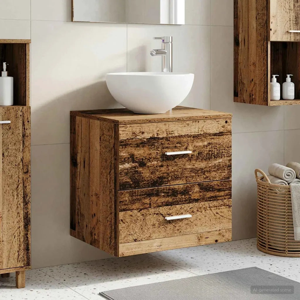 Mobile Lavabo da Parete Legno antico 49,5 x 41 x 64,5 cm