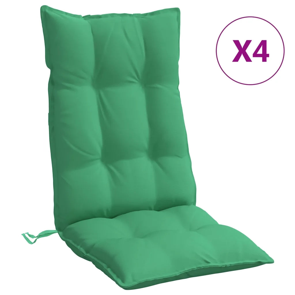 Cuscini per Sedia con Schienale Alto 4 pz | Cuscini per sedie Verde Tessuto Oxford