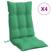 Cuscini per Sedia con Schienale Alto 4 pz | Cuscini per sedie Verde Tessuto Oxford