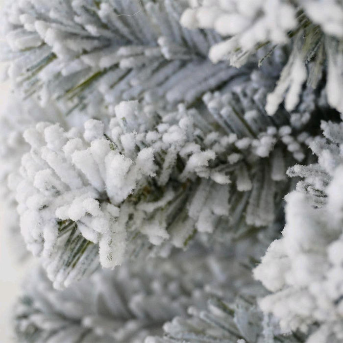 Albero di Natale Pinetto Folto innevato da 45 cm con base in Juta 48 Rami F5001