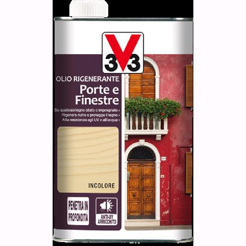 V33 Olio Rigenerante per Porte e Finestre Trasparente Incolore 0,5 Litri