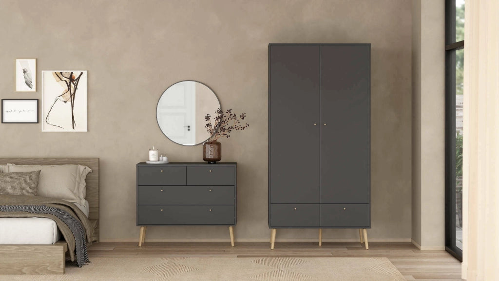Cassettiera Pelagie, Settimino multiuso, Comò camera da letto, Mobile con cassetti, 99x39 h82 cm, Grigio