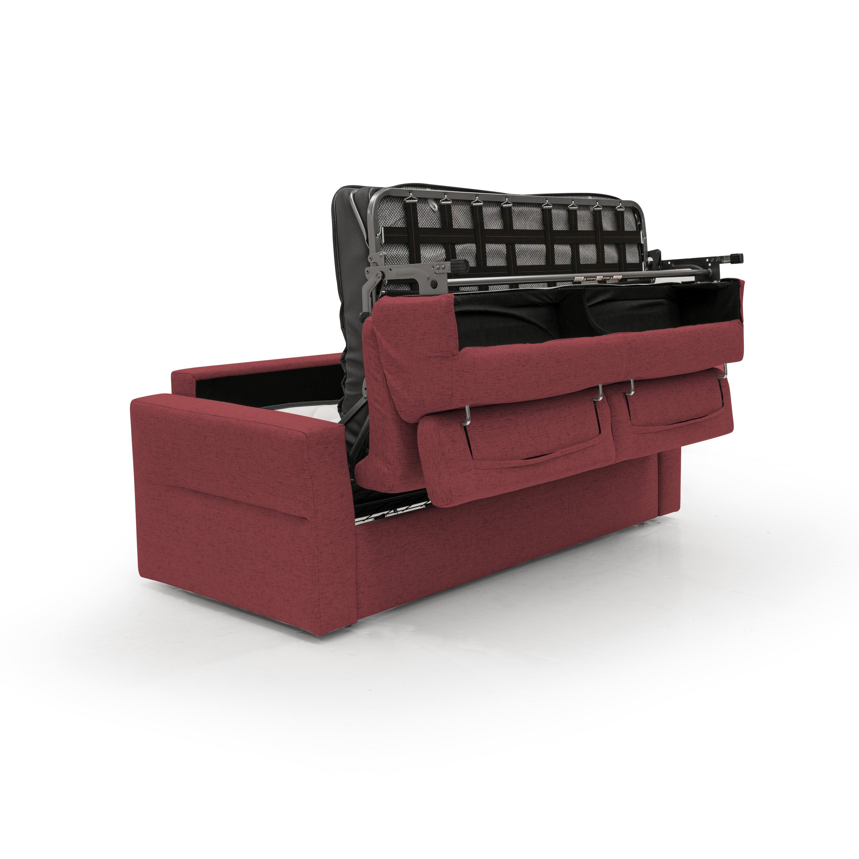 Avalon Divano letto con materasso H18 180 cm (mat. 120x197 cm) rosso