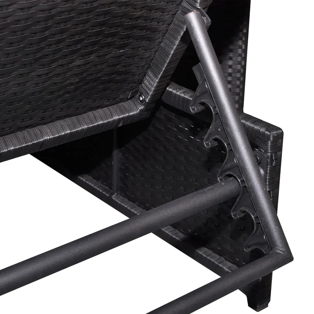 Sedie da Giardino Reclinabili 2 pz con Tavolo in Polyrattan 43069