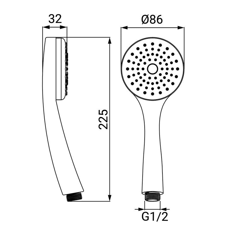 Doccino cromato a 1 getto smontabile per la pulizia - serie panarea