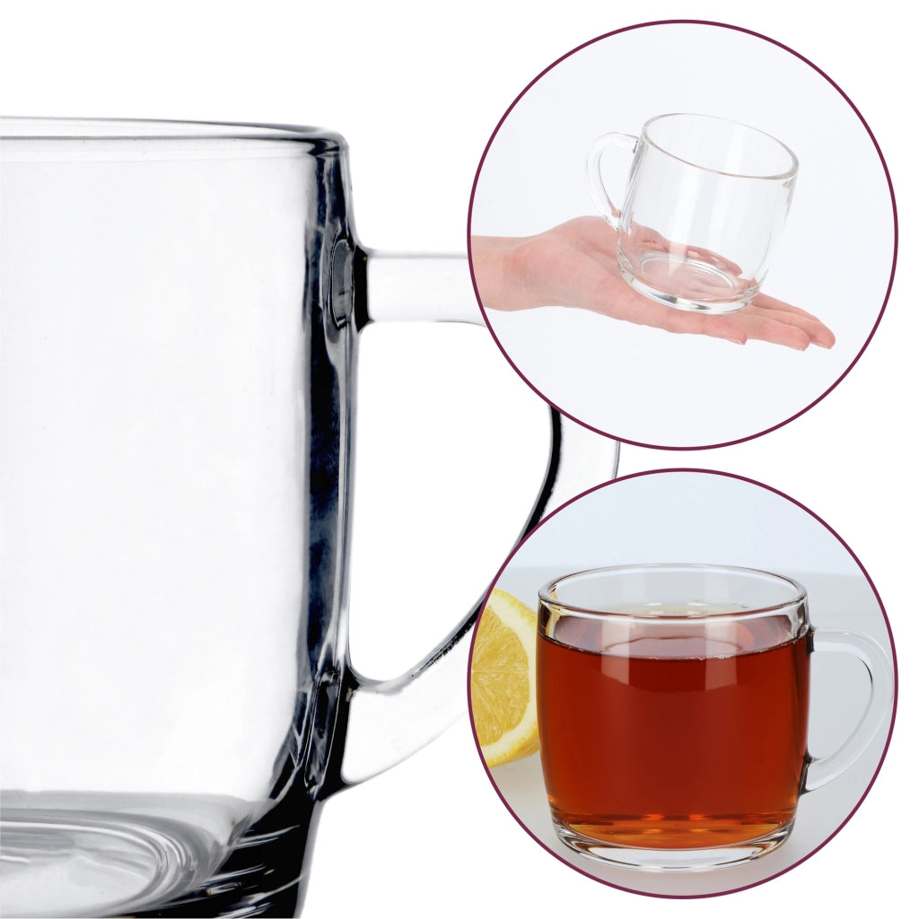 Bicchiere KADAX per caffè, tè, bevande, succhi di frutta, acqua con manico, 310 ml.