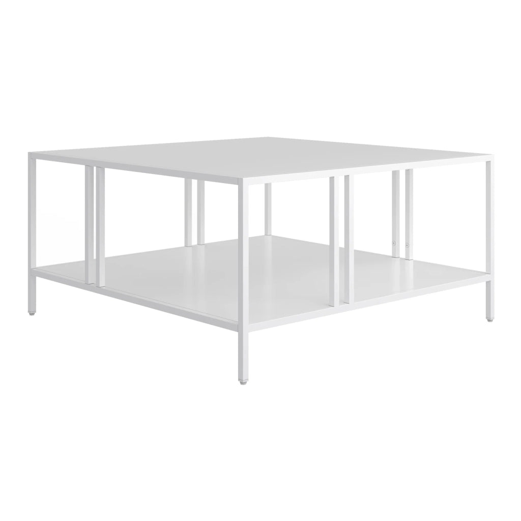 Tavolino/consolle in metallo 40 x 80 x 80 cm bianco 03_0010814