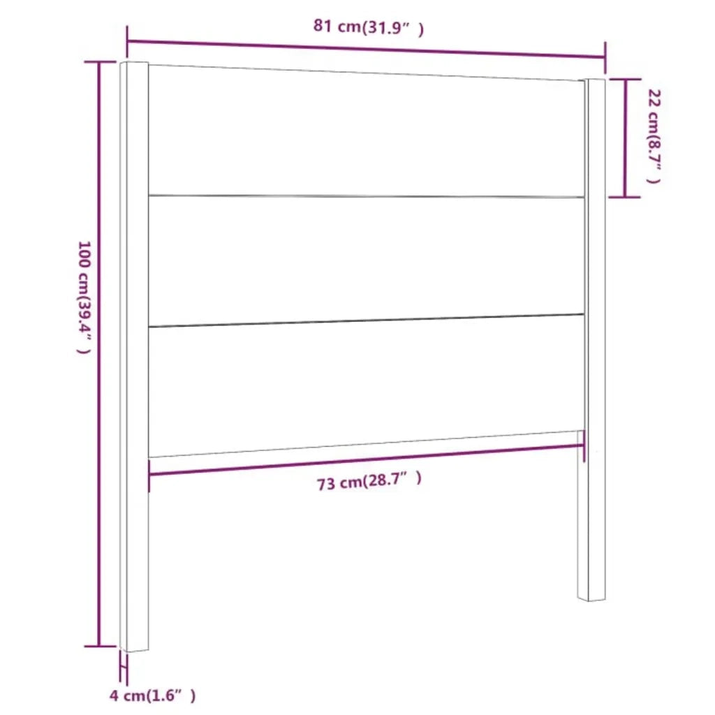 Testiera per Letto-Testata-Testiera Decorativa 81x4x100 cm in Legno Massello di Pino 850917