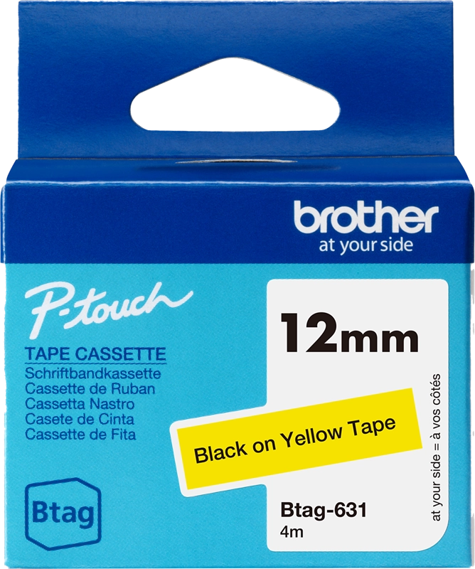 Brother BTAG-631 nastro per etichettatrice Nero su giallo