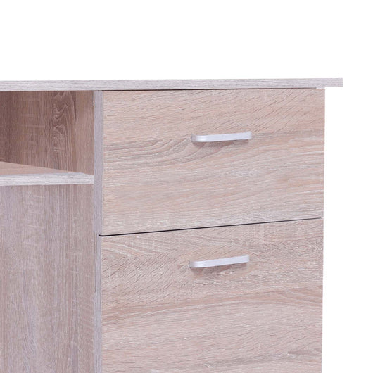 Sally - scrivania in legno di pino con 1 anta + 1 vano + 1 cassetto - 100x50x73 cm marrone