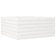 Fioriera | Cassetta per fiori | Vaso da Giardino Bianca 50x50x23 cm Legno Massello di Pino