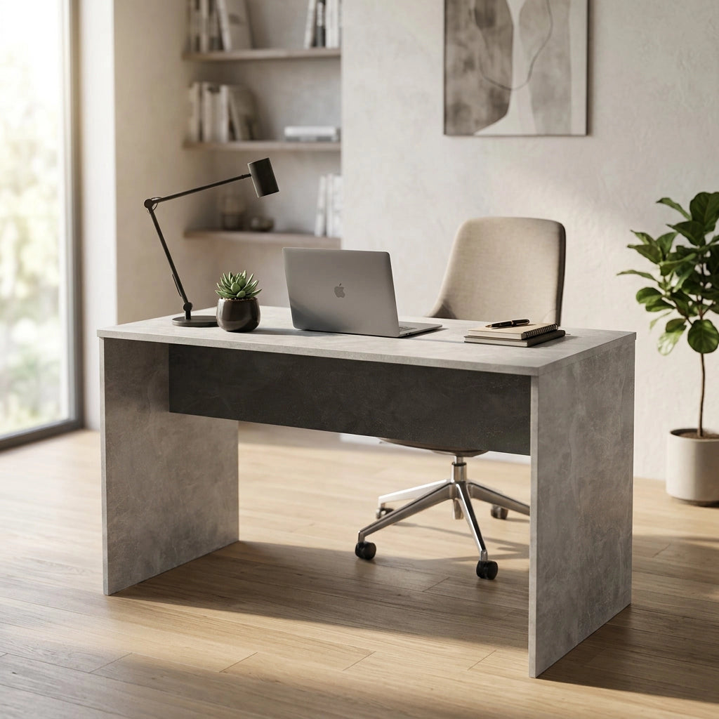 Scrivania Moderna effetto Legno in Legno Composito cm 135x74x67 - WINSTON
