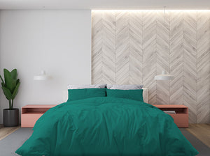 Copripiumino Matrimoniale con Sacco e Federe Tinta Unita Verde Acqua