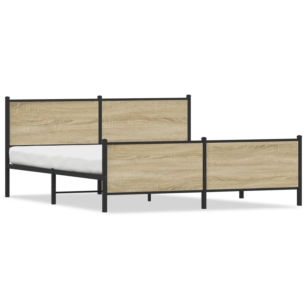Giroletto senza Materaso in Metallo Rovere Sonoma 183x213 cm 3301365