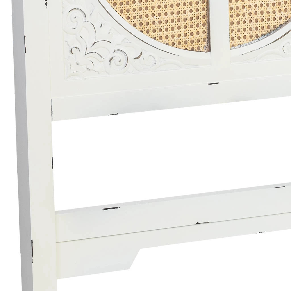 Testiera in legno bianco con doghe 150x5x130h cm